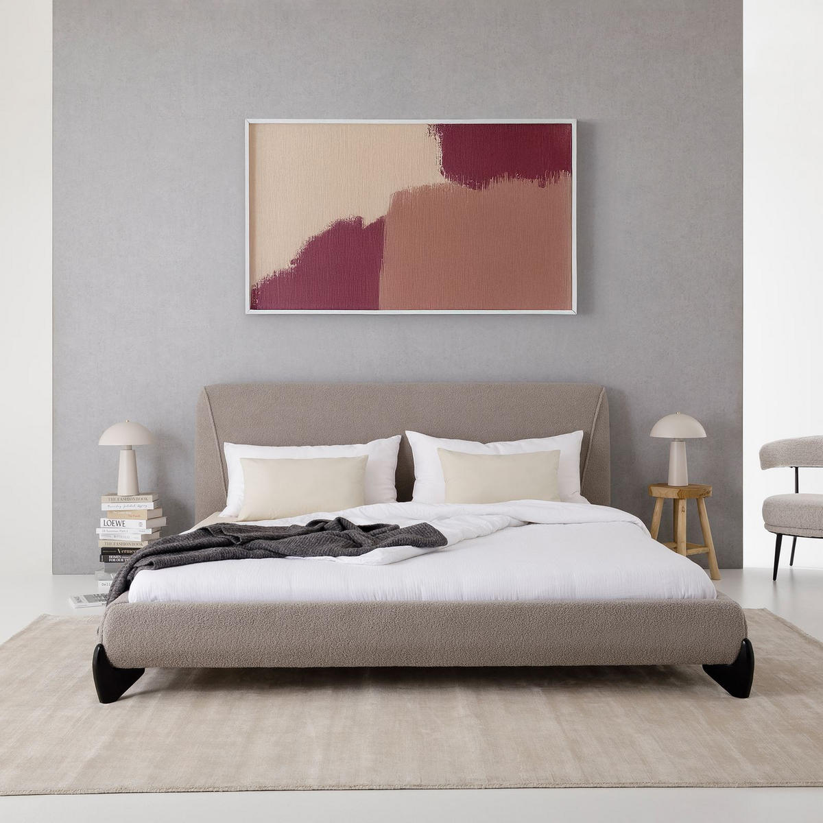 POLSTERBETT PATERNA 180X200 CM GRAU - Grau, Textil (180/200cm) - IDIMEX