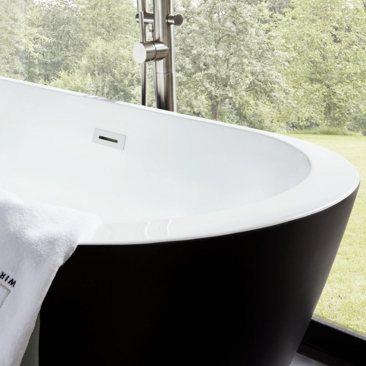FREISTEHENDE BADEWANNE CODO - Schwarz - Schwarz, Keramik (170/58/80cm) - Home Deluxe