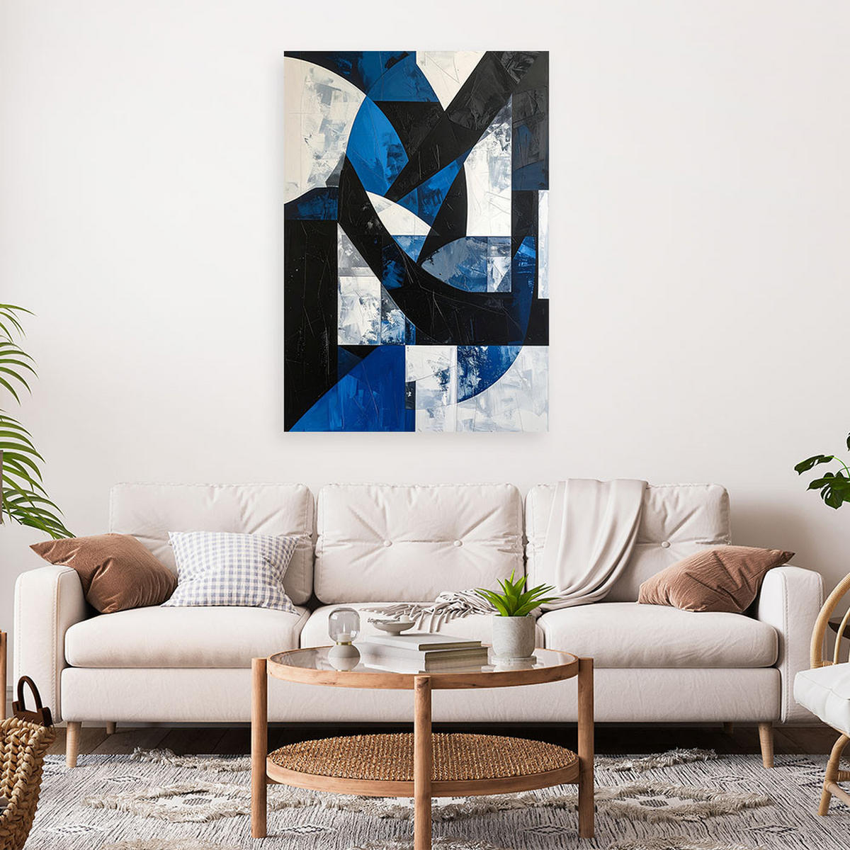 LEINWANDBILD 3D und geometrisch 20x30cm - Blau, Textil (20/30cm) - Feeby