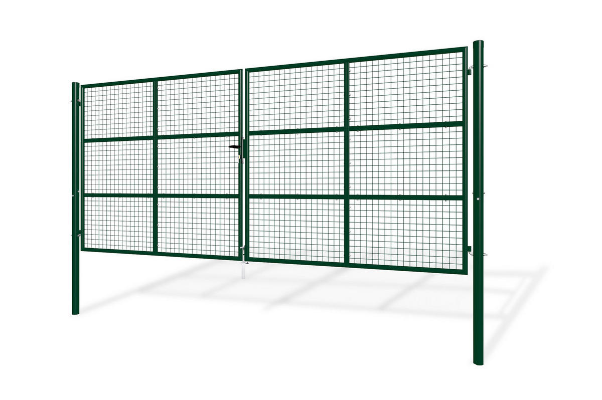ZAUNTOR Olga Grün 4m H.180cm + TÜRCHEN 1m H.180cm - Grün, Metall (407.2/181cm) - Casanoov