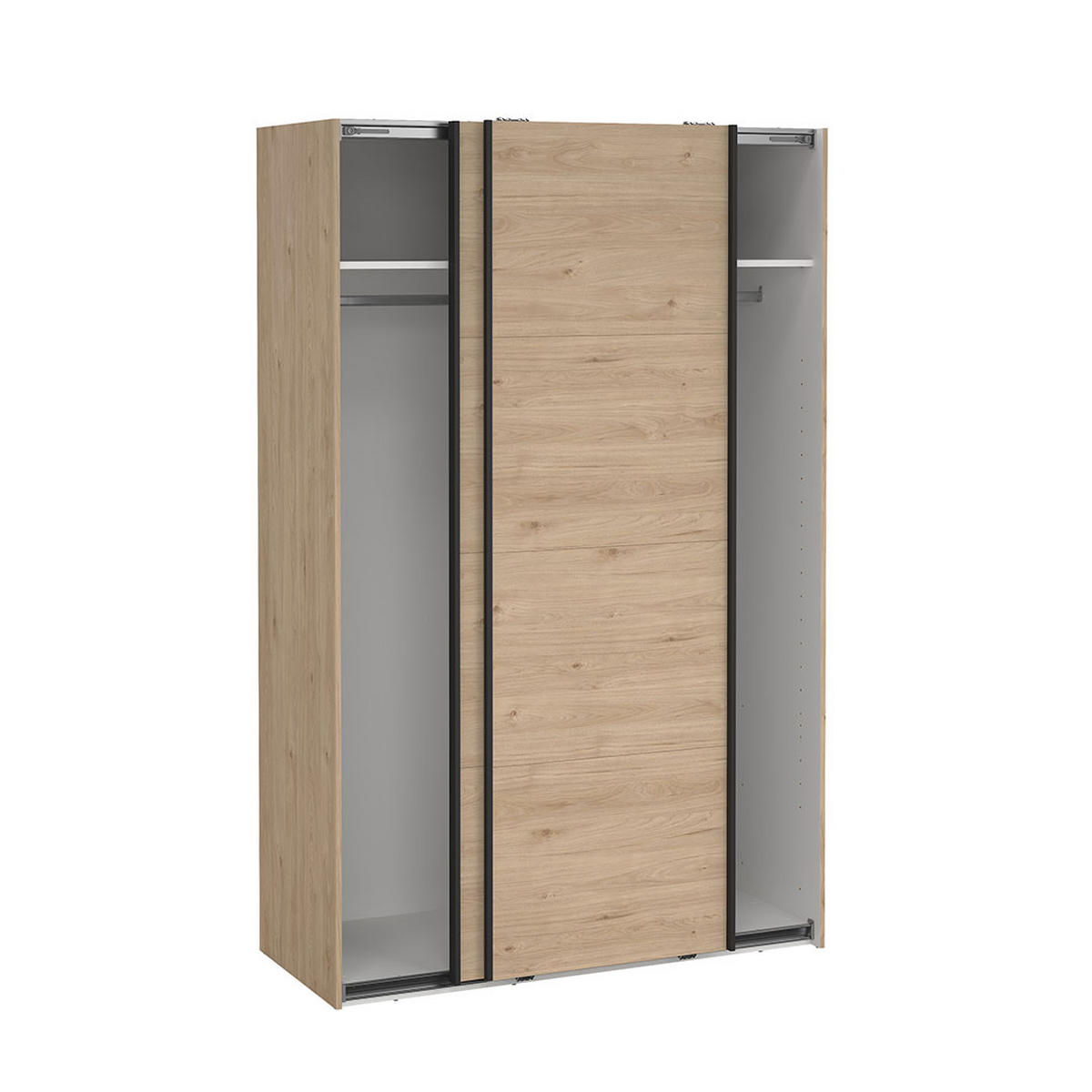 SCHIEBETÜRENSCHRANK, Bergamo, Eiche, Holzwerkstoff, 139 x 67 x 221 cm - Eichefarben, Holzwerkstoff (139/221/67cm) - ebuy24