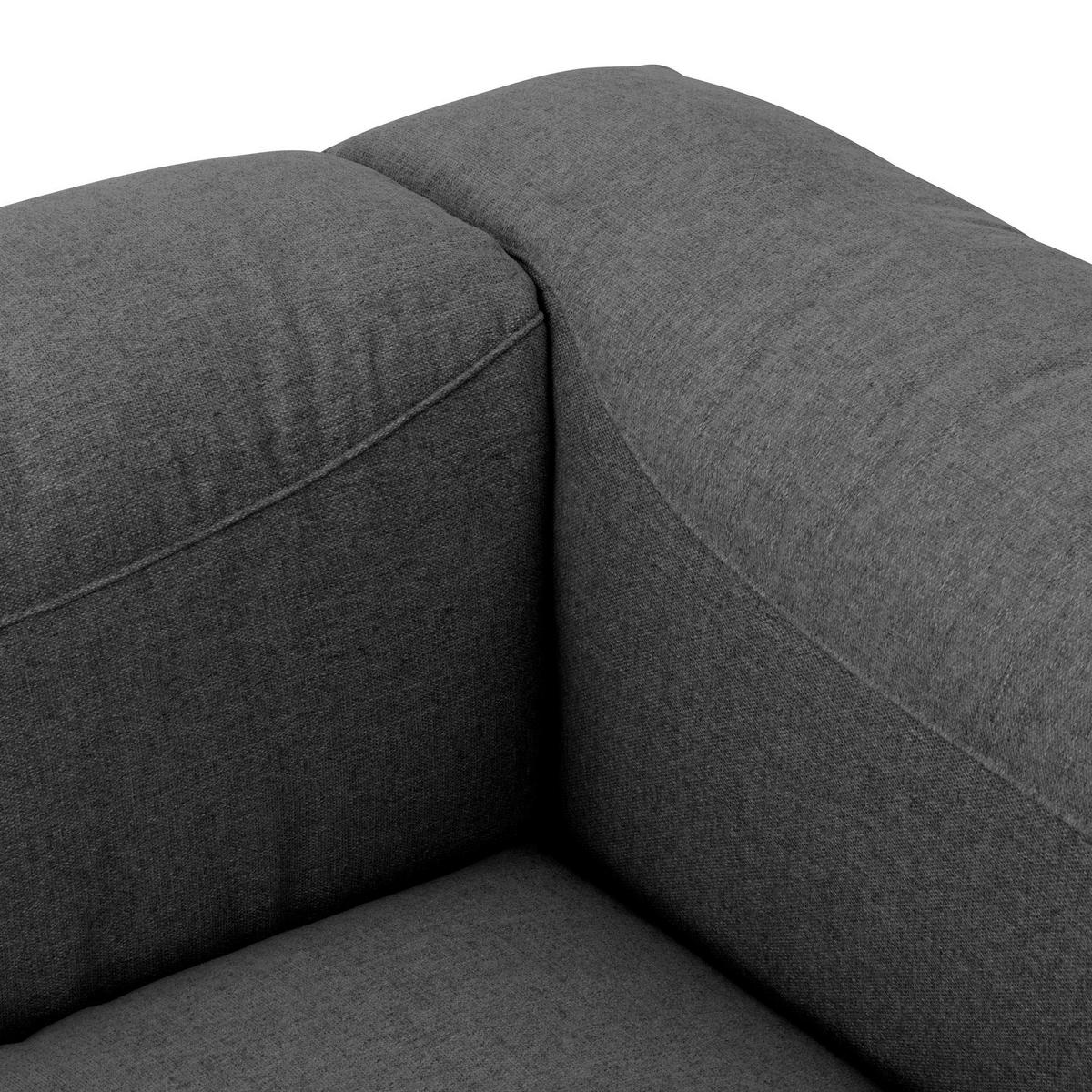 ECKSOFA mit Longchair links Kattrina Flachgewebe anthrazit - Anthrazit, Kunststoff (160/275cm) - 58aufmkessel