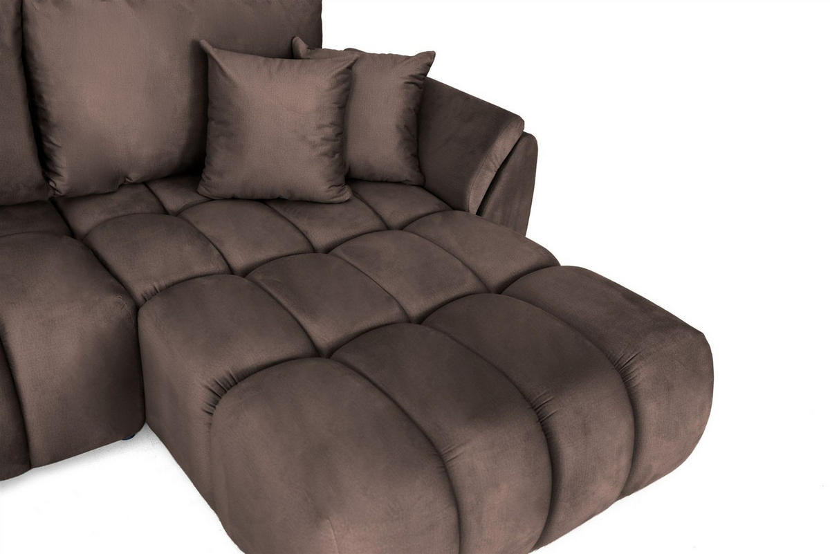 ECKSOFA Collin Mit Schlaffunktion - Braun, Holzwerkstoff/Textil (185/280cm) - Fun Möbel