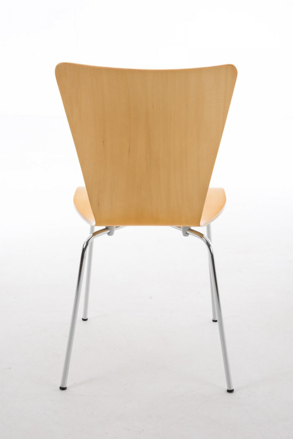 BESUCHERSTUHL 4er Set Holz natura - Eukalyptusholzfarben, Holz/Metall (43/84/50cm) - CLP