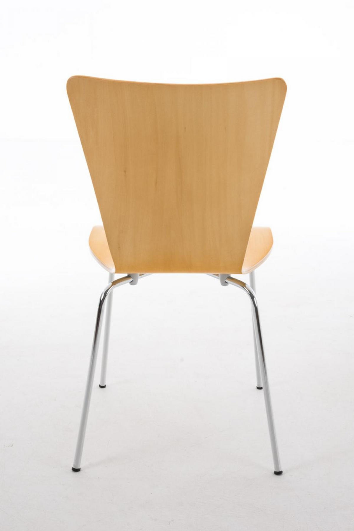 BESUCHERSTUHL 4er Set Holz natura - Eukalyptusholzfarben, Holz/Metall (43/84/50cm) - CLP
