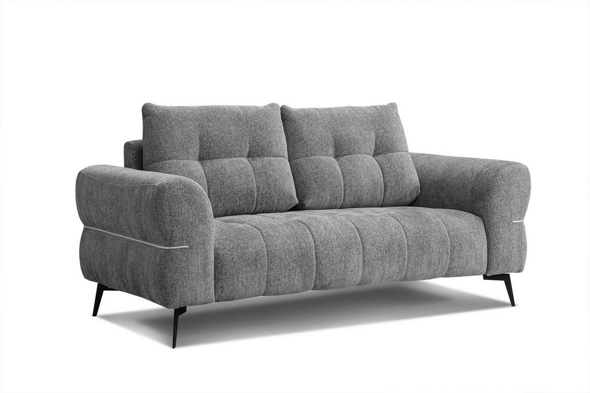 SOFA SALVINI 2,5-Sitzer, grau - Schwarz/Grau, Holzwerkstoff/Textil (176/88/99cm) - Courtois Laville