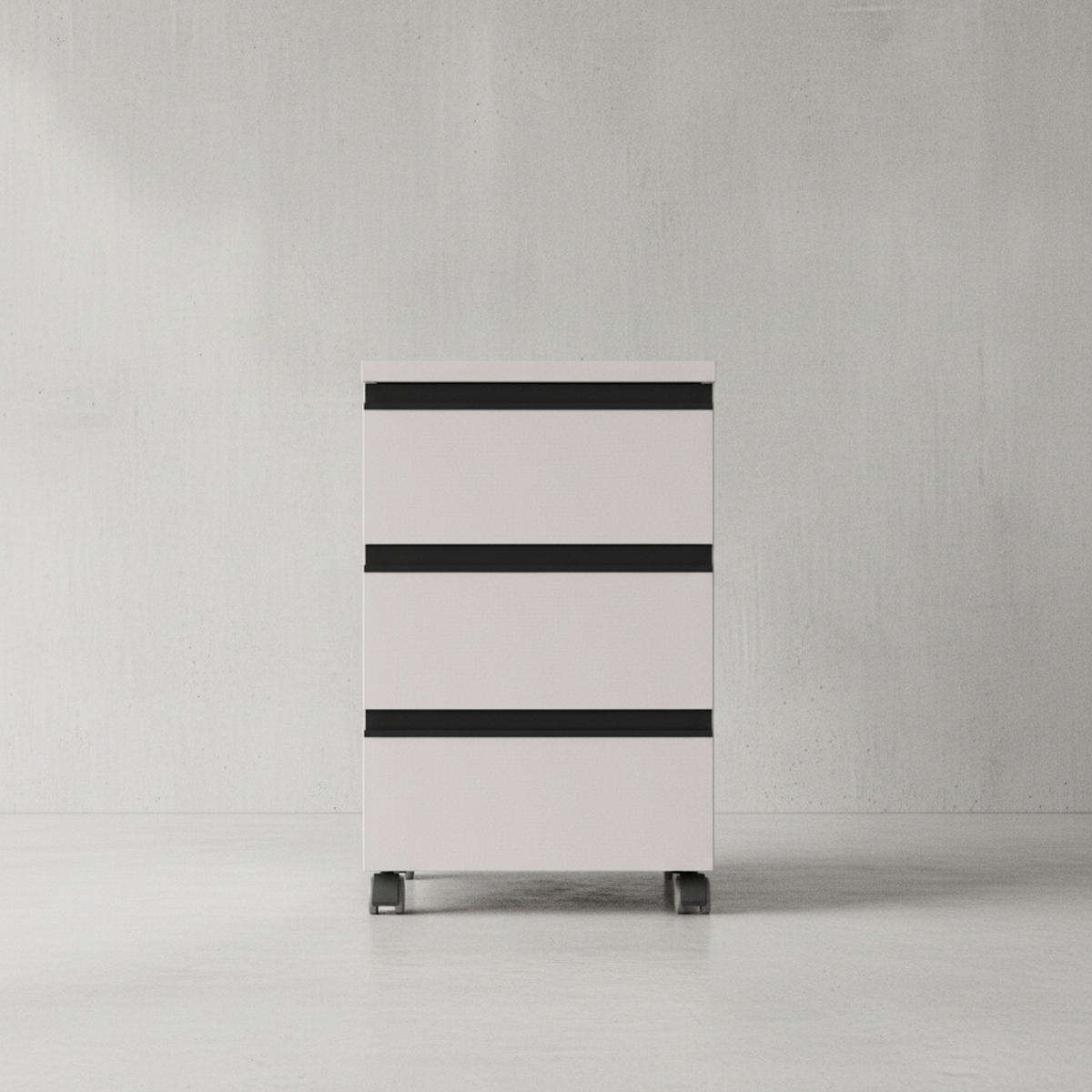 ROLLCONTAINER "Stuttgart" Soft-Close 3 Schubladen | Greige - Beige, Holzwerkstoff (40/63/50cm) - KADIMA DESIGN