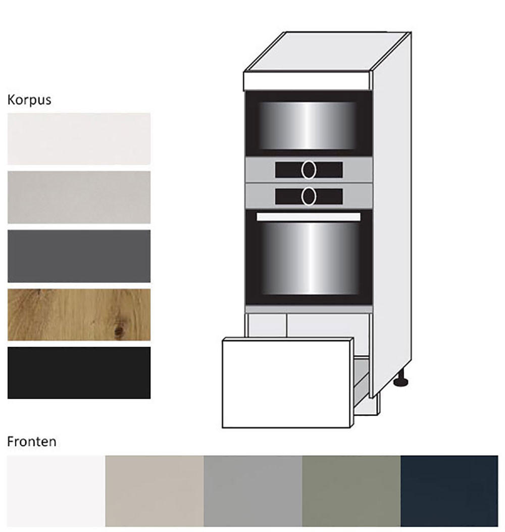 Thumbnail - Feldmann-Wohnen Küchenhochschrank, Kaschmir, Weiß, Holz, 1 Schubladen, 60x154x59 cm, Küchen, Küchenmöbel, Küchenschränke...