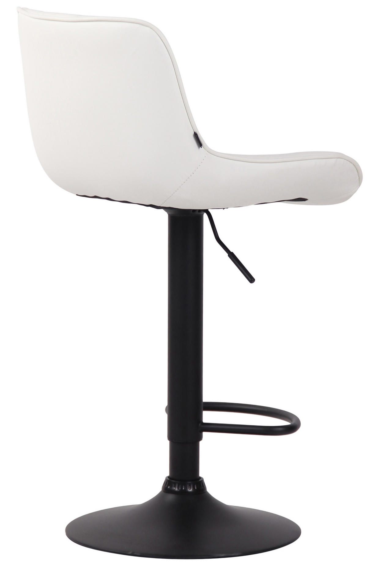 BARHOCKER Lento Gestell schwarz Kunstleder Weiß - Schwarz/Weiß, Kunststoff/Metall (50/108/50cm) - TPFLiving