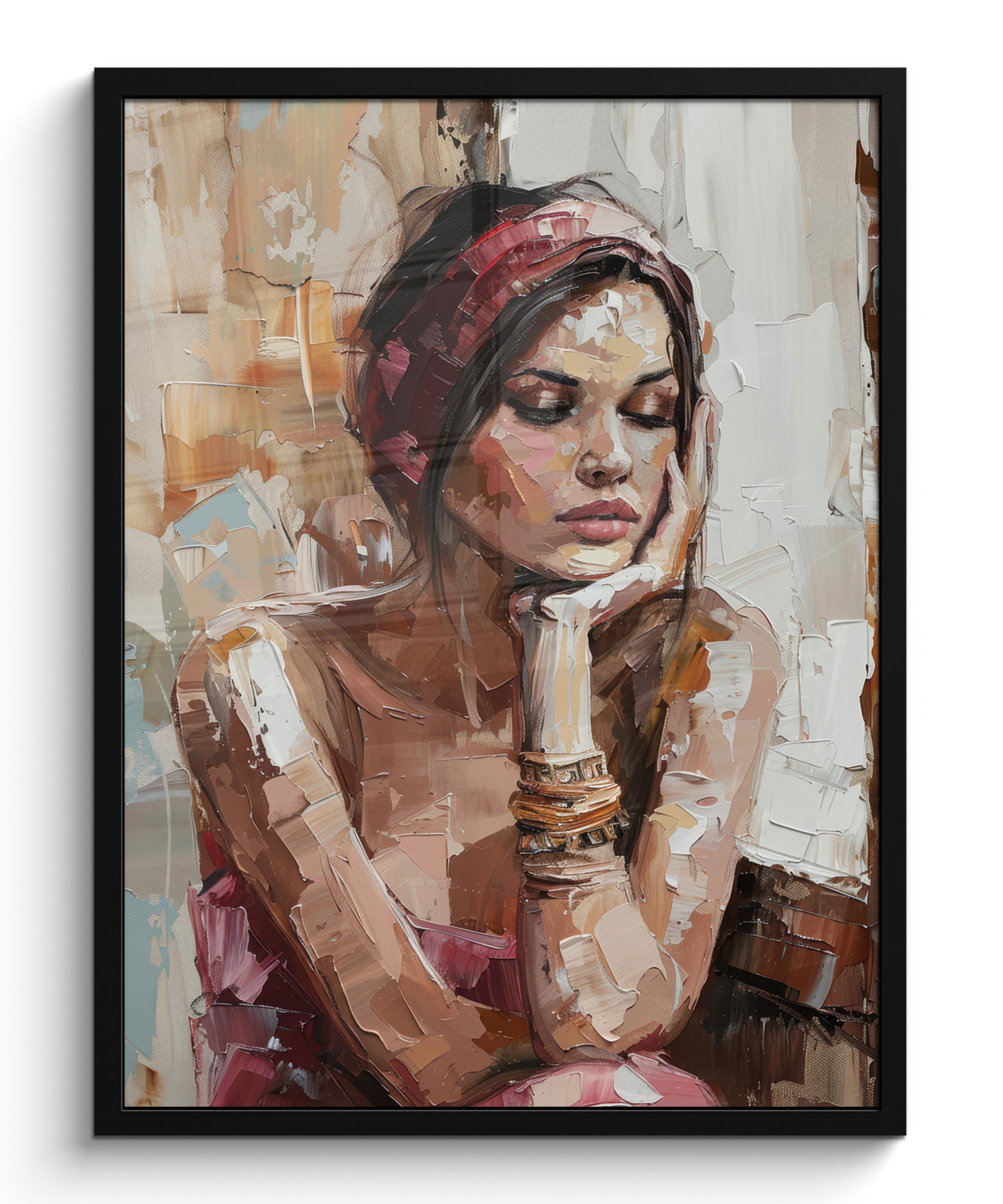 MuchoWow PLAKÁT V RÁMU Žena - vzhled malby - portrét - moderní 60x80 cm