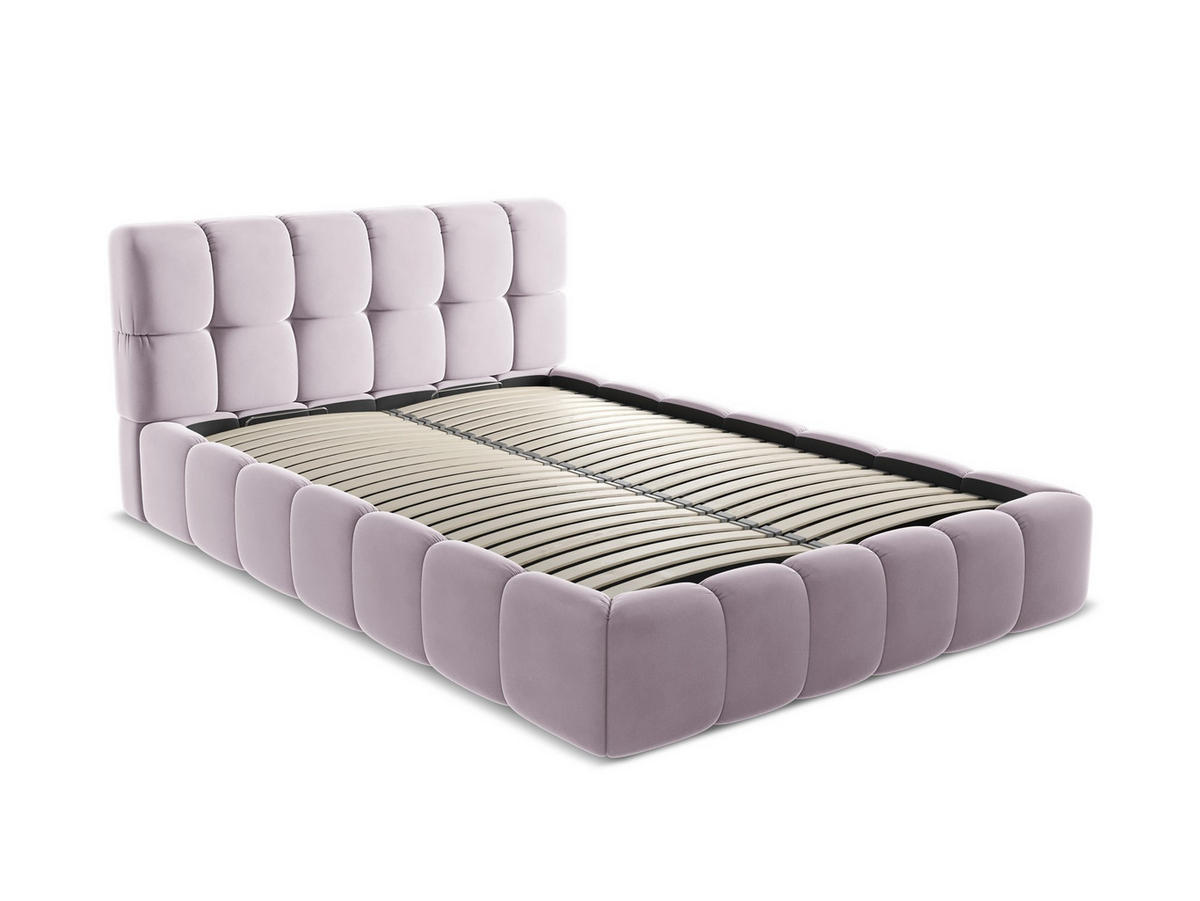POLSTERBETT mit Bettkasten und Lattenrost 160x228 Violett - Lila/Flieder, Kunststoff/Textil (140/200cm) - Makamii