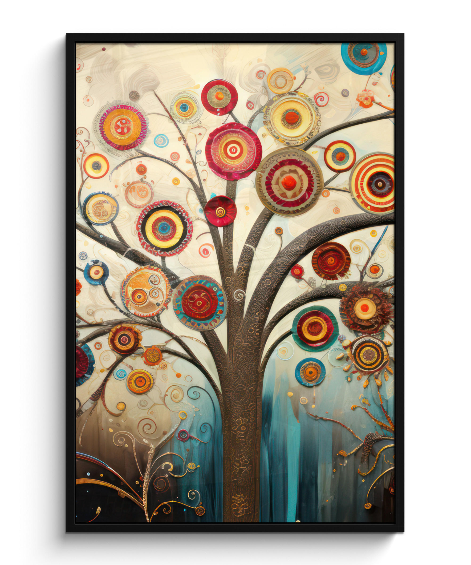 GERAHMTES BILD Baum - Baum des Lebens - Farbe 80x120 cm - Braun, Papier (80/120cm) - MuchoWow