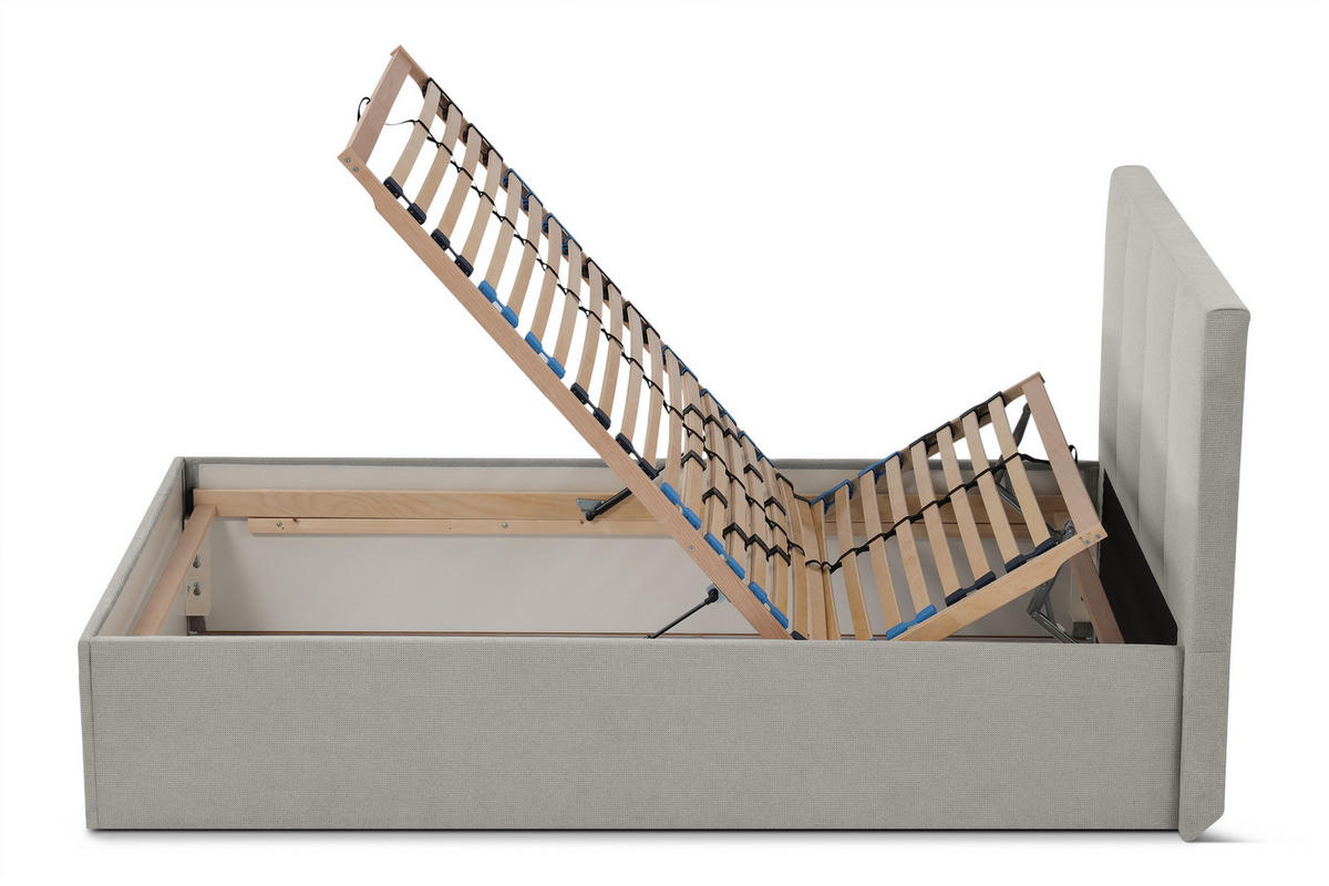 POLSTERBETT Dalas Grau 120 x 200 x 40 cm Bettkasten Mit hochwertiger Matratze H3 (bis 120 kg) und Lattenrost - Grau, Holz (120/200cm) - Halmon Schlafkomfort Betten 