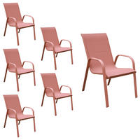 GARTENSTÜHLE Marbella Terracotta 6er-Set - Orange, Kunststoff (56.5/92.5/76cm) - Happy Garden