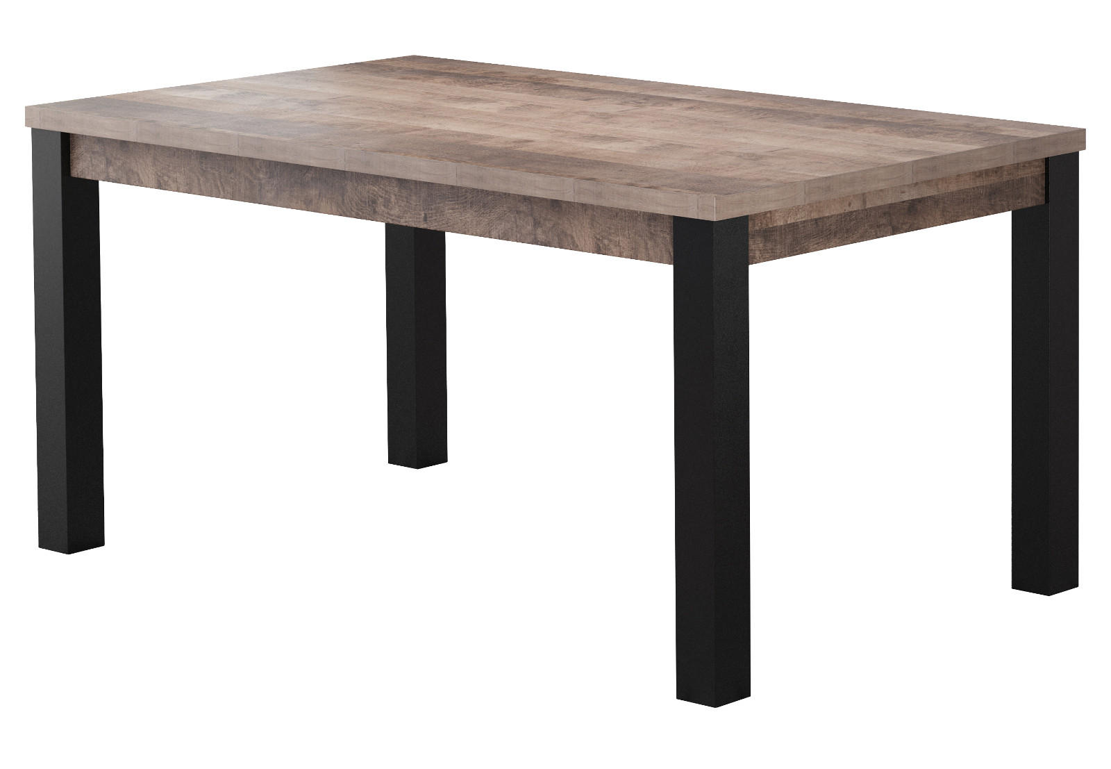 Top.Furn Esstisch Eiche, Schwarz 160x77x90 cm