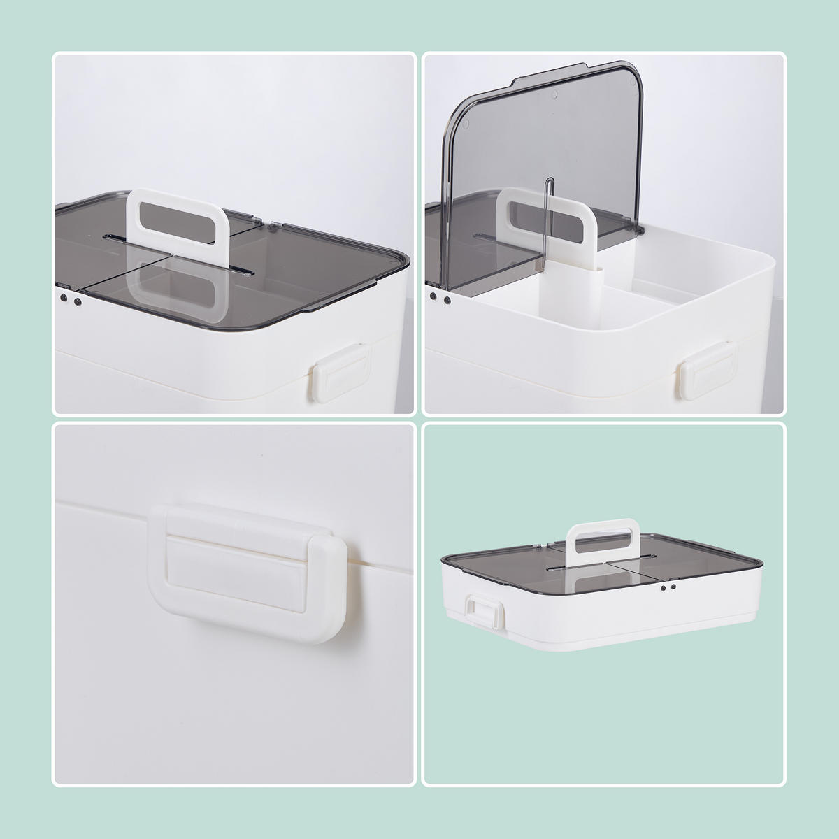 HAUSAPOTHEKE - Weiß/Grau, Kunststoff (28.5/22/21.5cm) - Relaxdays