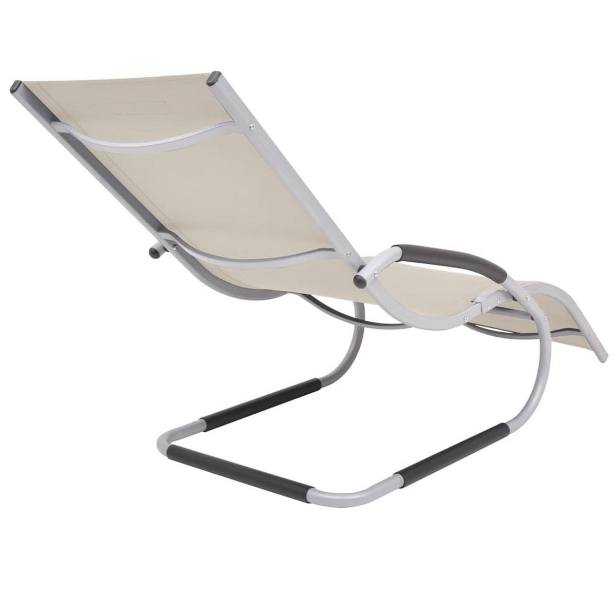 SONNENLIEGE mit Kissen Aluminium und Textilene Creme - Creme, Textil (62/88/152cm) - furnicato