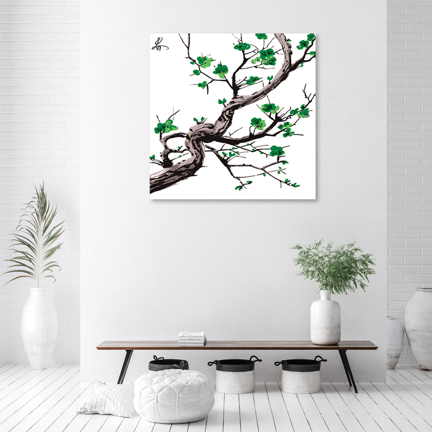 LEINWANDBILD, Natur - Grün 30x30cm - Weiß, Textil (30/30cm) - Feeby
