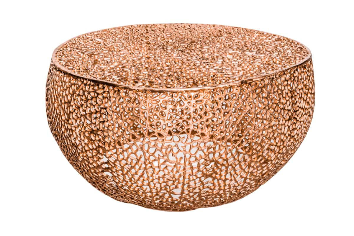 COUCHTISCH ABSTRACT LEAF Metall Kupfer 80 cm - Kupferfarben, Metall (78/80/41cm) - riess-ambiente