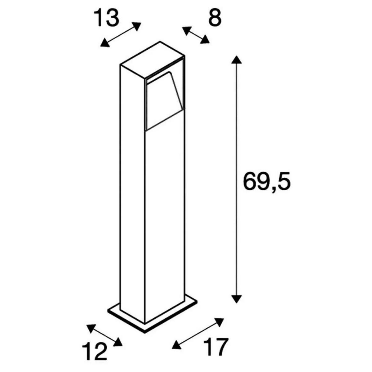 WEGELEUCHTE Logs Anthrazit - Anthrazit, Metall (13/13/69.5cm) - SLV