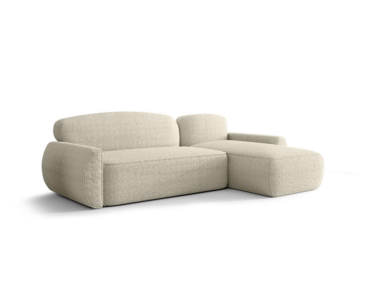ECKSOFA mit Schlaffunktion LUCAS Quelle 03 Rechts - Beige, Textil (240/145cm) - Bedante