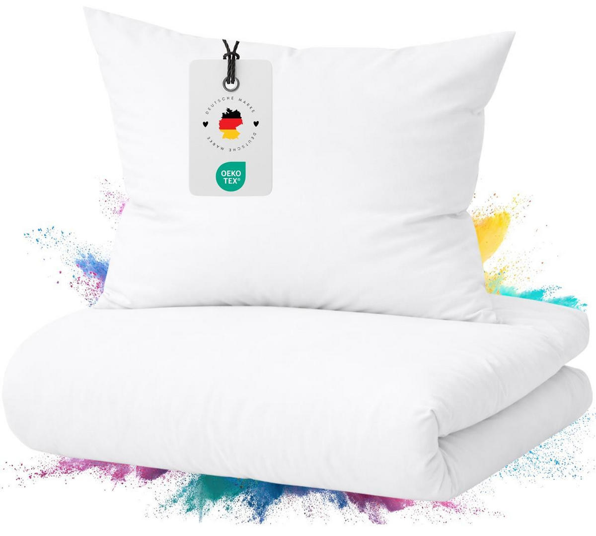 BETTWÄSCHE Mako Satin 155x220 cm aus 100% Baumwolle mit Reißverschluss, Uni Bettbezug 155 x 220 - Weiß - Weiß, Textil (155/220cm) - Carpe Sonno