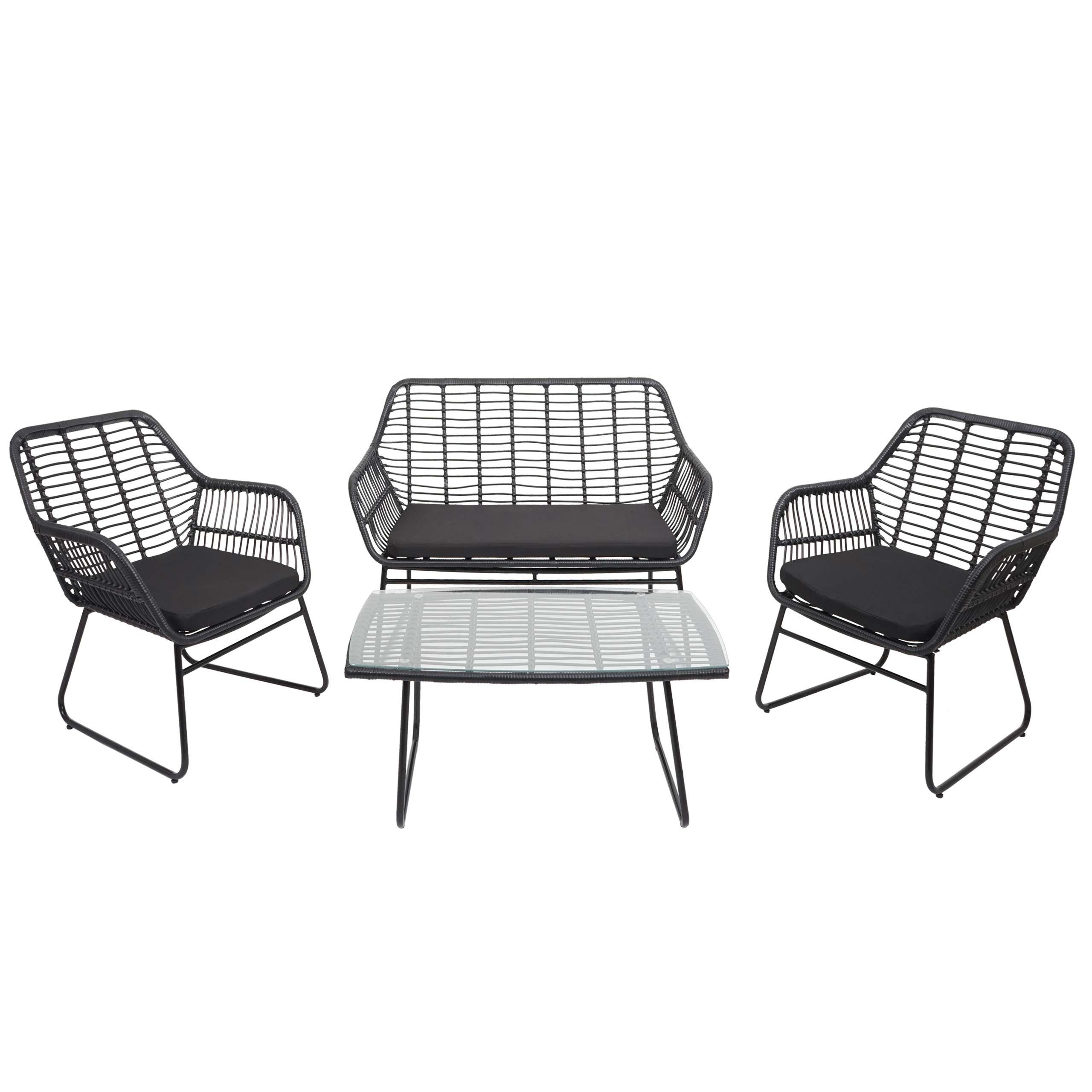 POLYRATTAN GARNITUR G17A Anthrazit, Anthrazit - Anthrazit, Kunststoff - MCW