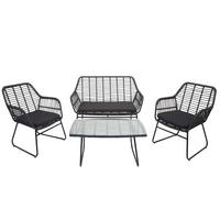 POLYRATTAN GARNITUR G17A Anthrazit, Anthrazit - Anthrazit, Kunststoff - MCW