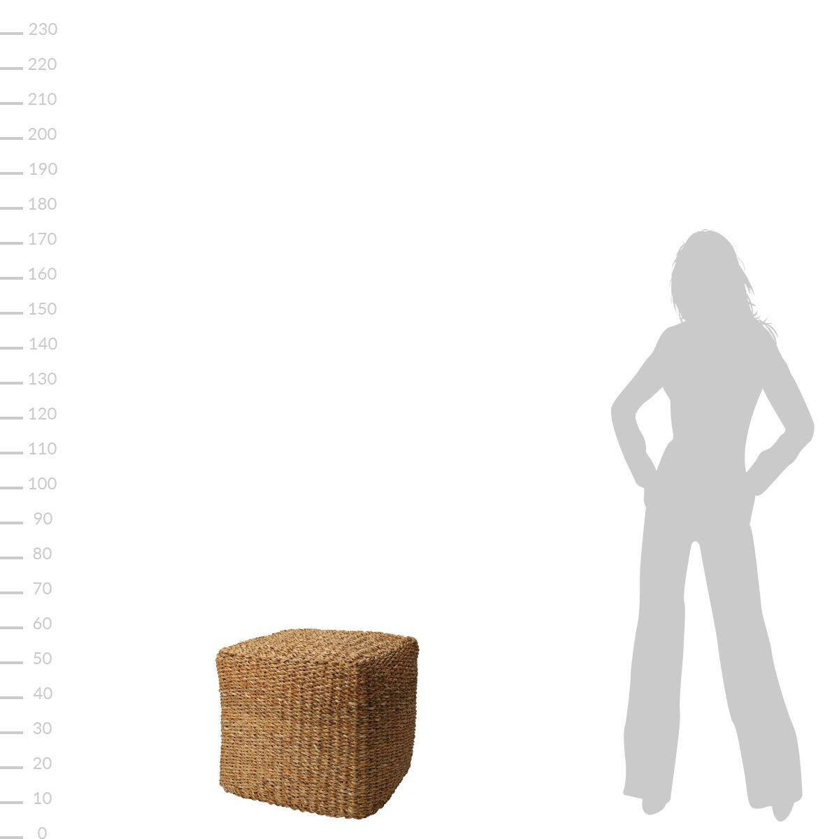 HOCKER 40/40/38 cm - Braun, Naturmaterialien (45/41.5/45cm)