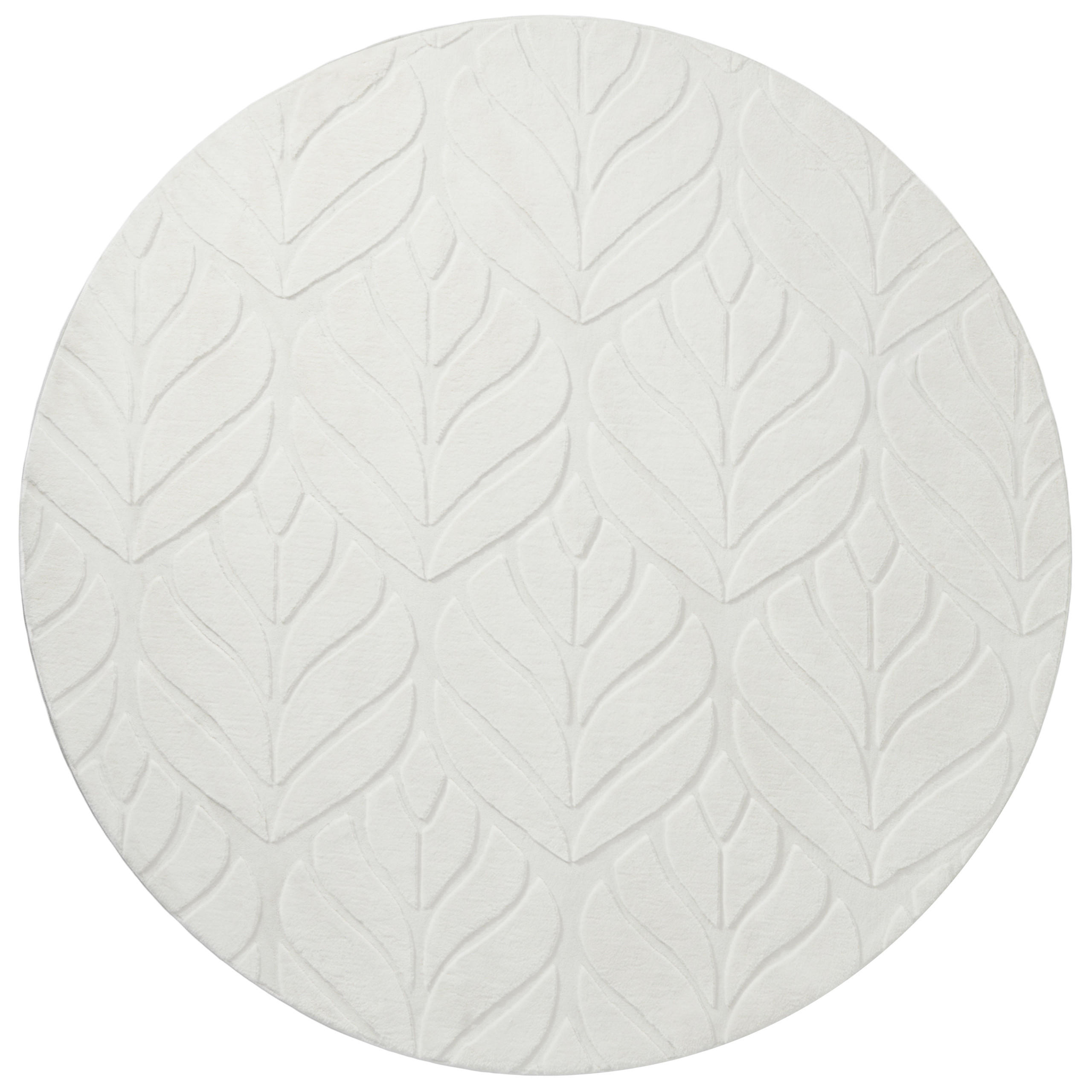 KUNSTFELLTEPPICH Cremeweiß 160 cm Mitchell - Creme/Weiß, Kunststoff (160/160cm) - Beliani