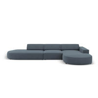 ECKSOFA rechts Jodie aus strukturiertem Stoff blau 4 Sitzplätze - Blau, Textil (166/342cm) - Micadoni