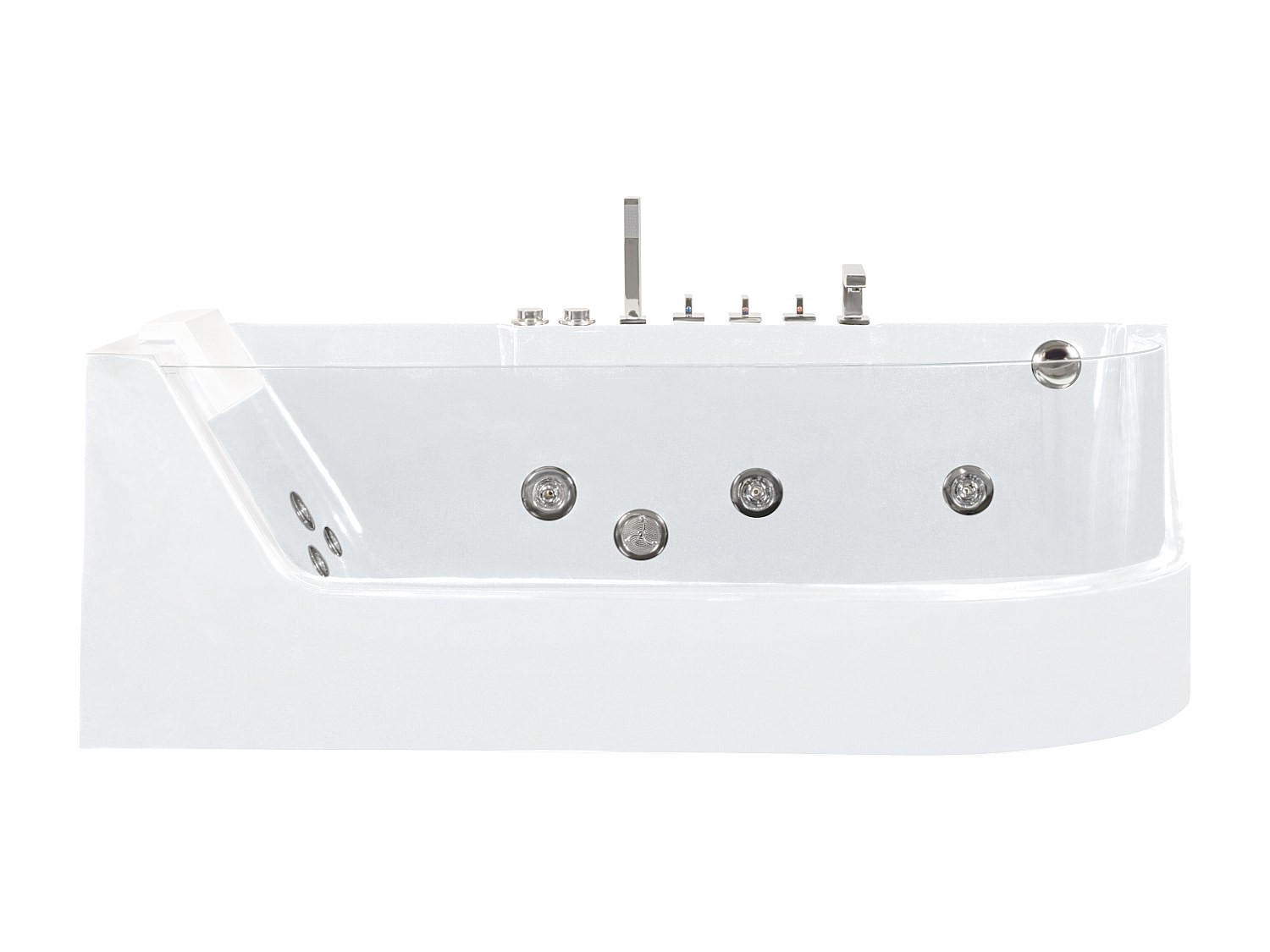 WHIRLPOOLBADEWANNE - 1 Person - Glas, Acryl - Weiß - - Weiß, Glas/Kunststoff (170/57/80cm) - Vente-Unique