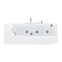 WHIRLPOOLBADEWANNE - 1 Person - Glas, Acryl - Weiß - - Weiß, Glas/Kunststoff (170/57/80cm) - Vente-Unique