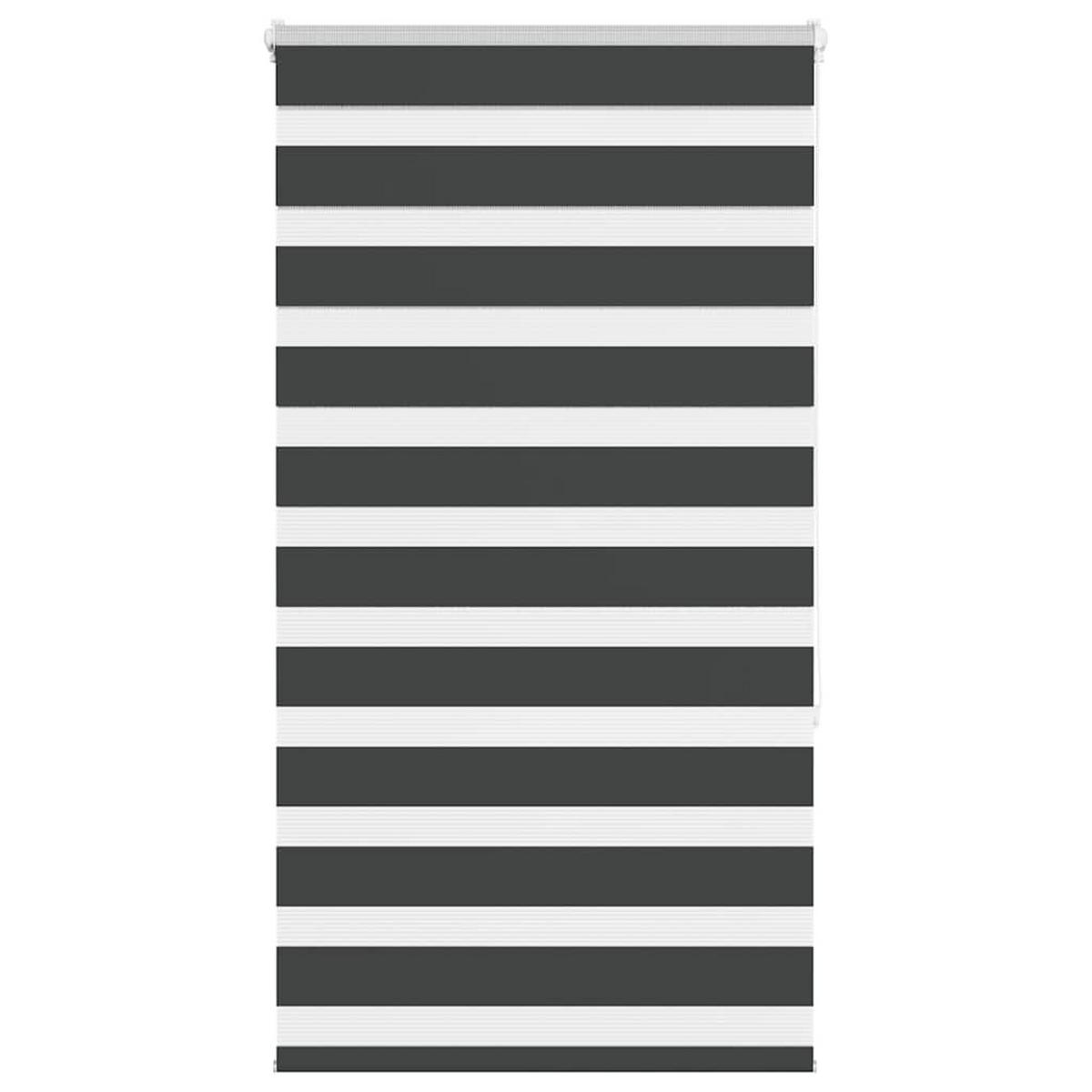 DOPPELROLLO 75/150 cm Stoffbreite 70,9 cm aus Polyester Schwarz - Schwarz, Textil (75/150cm) - vidaXL