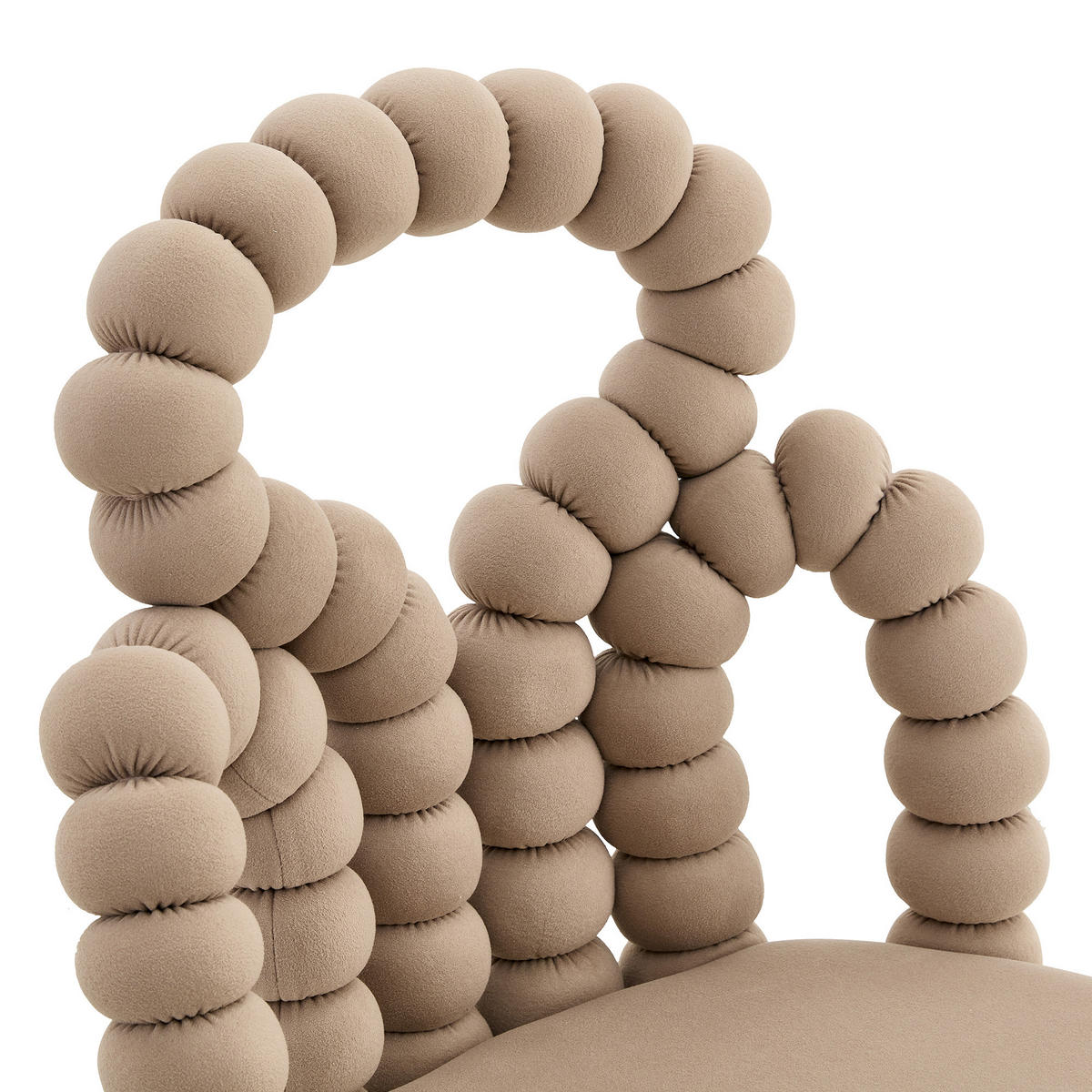 STUHL-SET DE-36759 2 Stück mit Kugelketten-Rückenlehne Camelfarben - Sandfarben, Metall (50/86/48cm) - ComfortXL