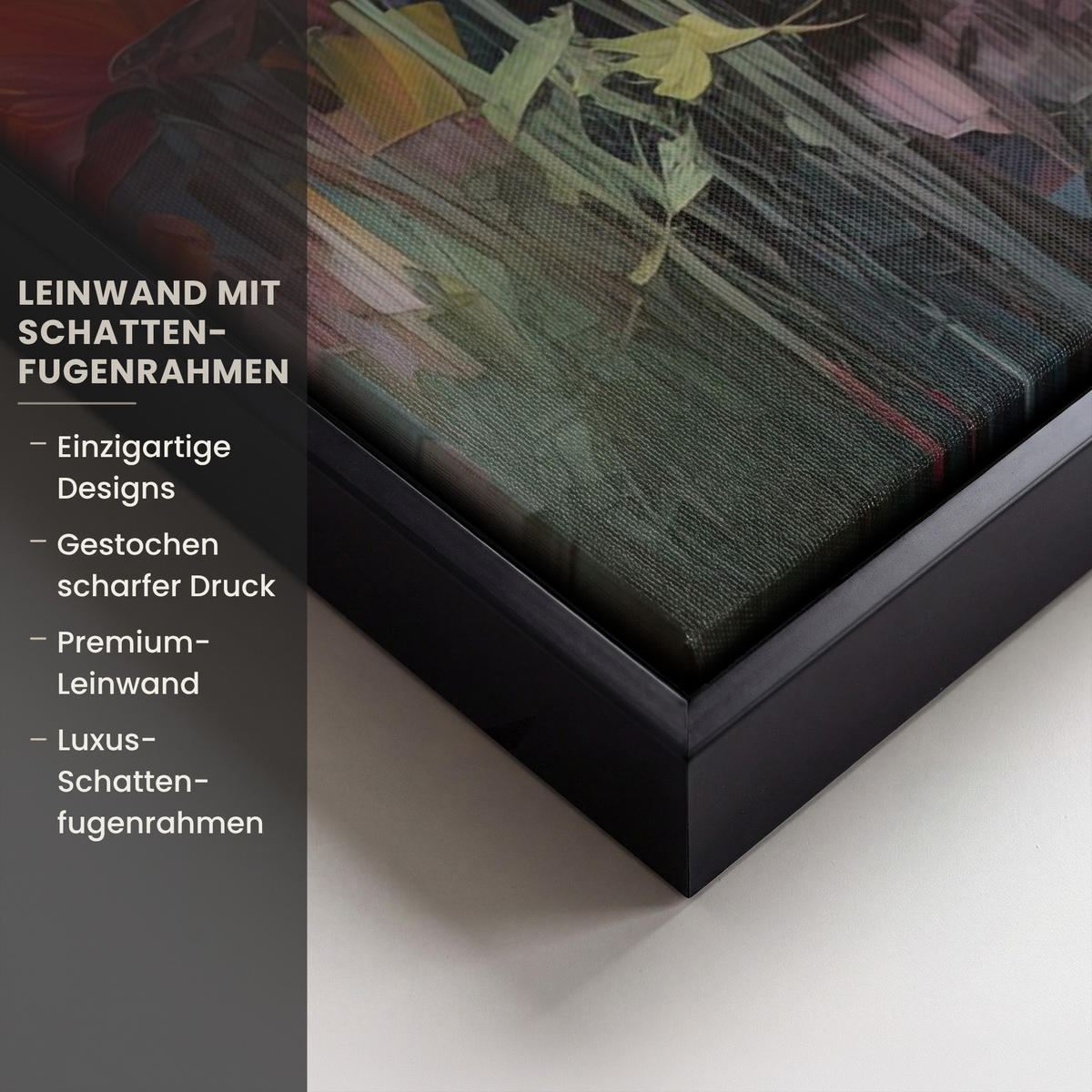 LEINWAND Bilder mit Rahmen - Blumen - Aquarell - Kunst - Botanisch - Natur - 50x50 - Orange, Textil (50/50cm) - MuchoWow
