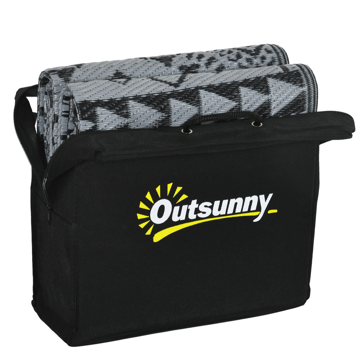 VENKOVNÍ KOBEREC, plast, černá+šedá - šedá/černá, plast (274/182cm) - Outsunny
