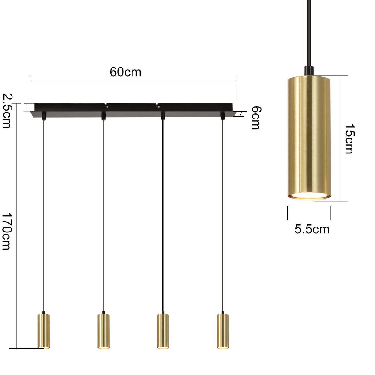 PENDELLEUCHTE Zara 170/60/5.5 cm - Schwarz, Holz (170/60/5.5cm) - ZMH