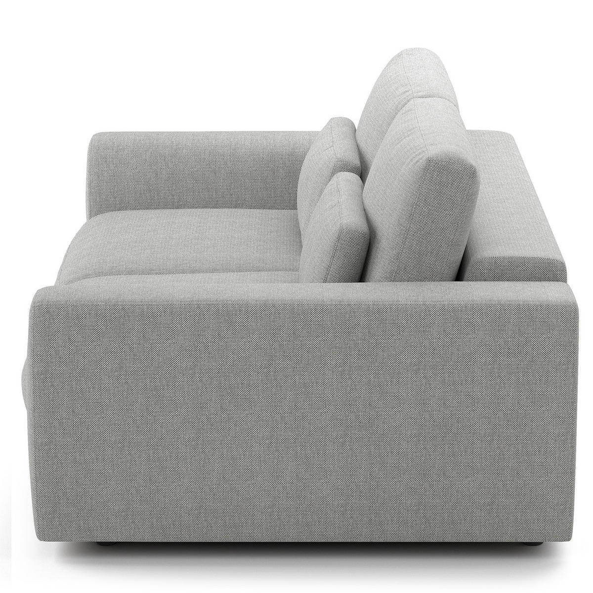 2-SITZER SOFA - Hellgrau/Schwarz, Kunststoff/Textil (182/80/117cm) - home24