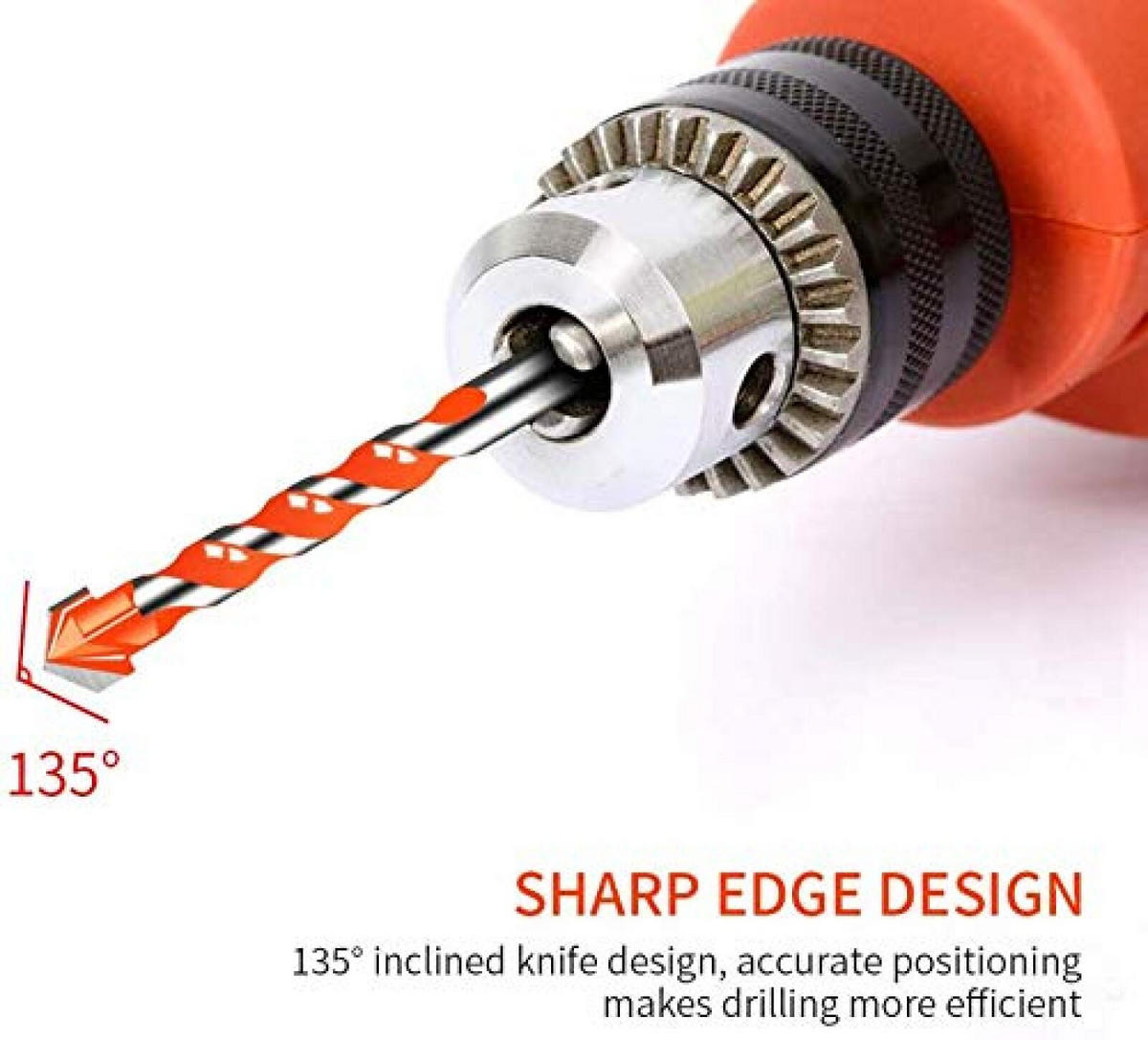 BOHRER - 10 Stück, geeignet für Keramik, Metalle und Stahl (6/8/10/12 mm) - Orange, Metall (12/1.2/1cm) - DCA