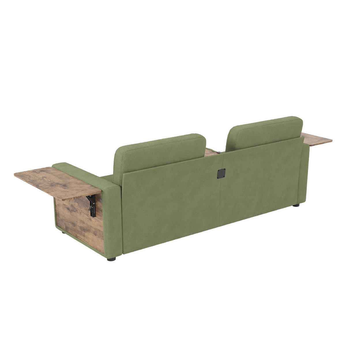 2-SITZER-SOFA mit Laptop-Tisch und Stauraum, DE-42611, Grün - Grün, Metall (178/57.5/71cm) - ComfortXL