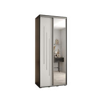 SCHWEBETÜRENSCHRANK 235,2/120/45 2-türig - Silberfarben/Schwarz, Holz/Metall (120/235/45cm) - Abiks Möbel