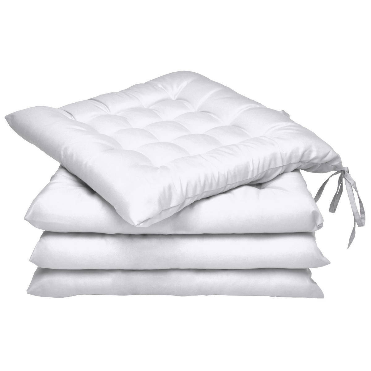 STUHLKISSEN Lea 40/40/5 cm Weiß 4tlg - Weiß, Textil (40/40cm) - Beautissu 