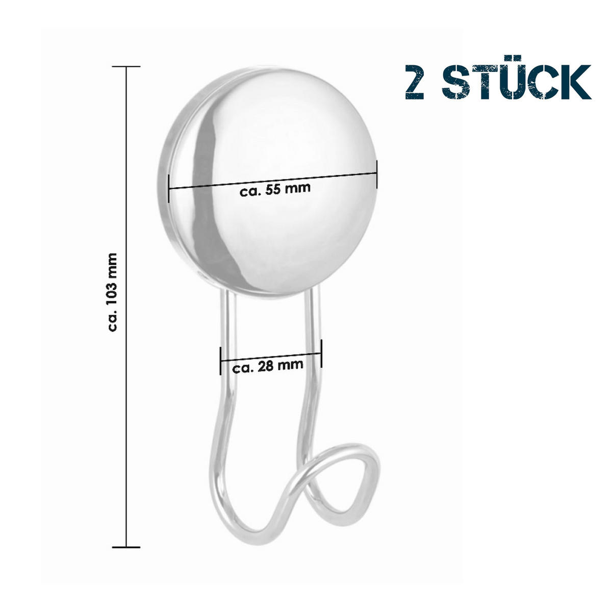 MULTIFUNKTIONSHAKEN 2er Set MOON-LOC - Edelstahlfarben, Metall (5.5/10.3/4cm) - bremermann