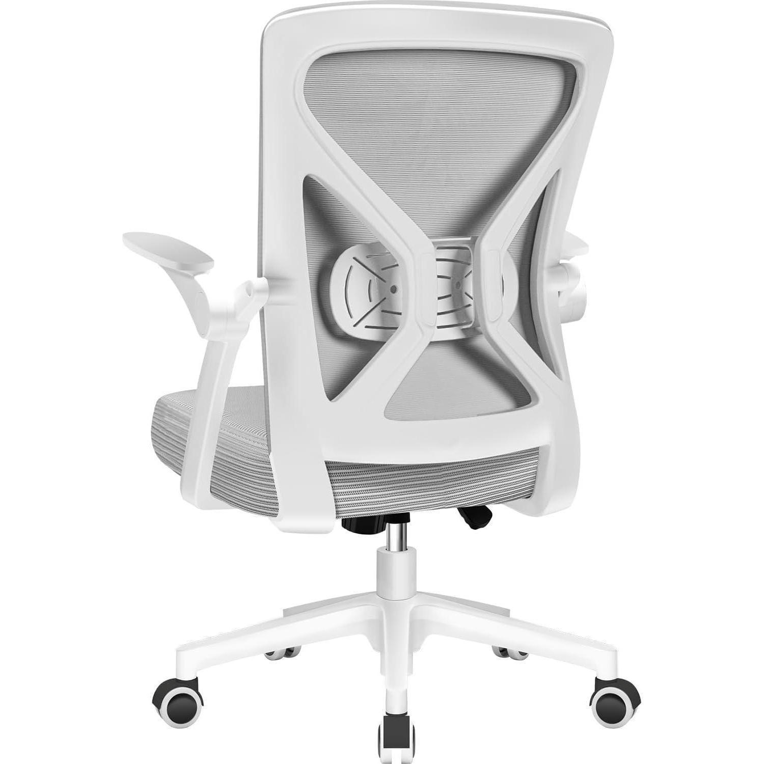 BÜROSTUHL Ergonomisch Grau mit Hochklappbaren Armlehnen - Grau, Textil (57/99/57cm)