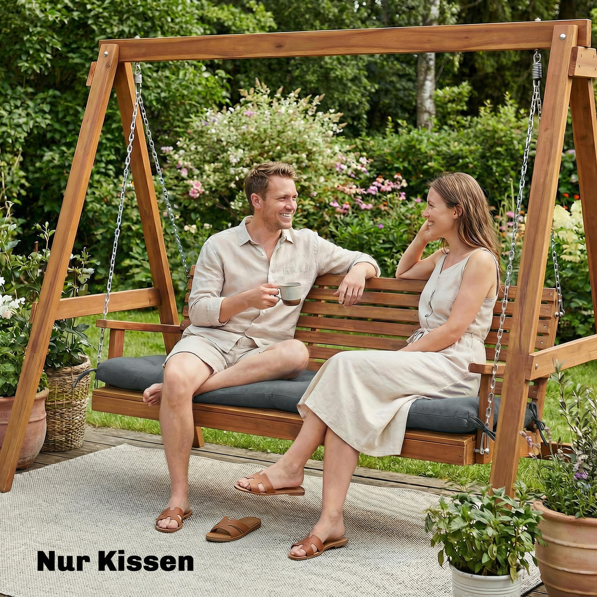 LOUNGEKISSEN DE-09902 abnehmbar mit Befestigungsbändern Dunkelgrau - Dunkelgrau, Textil (65/13/198cm) - ComfortXL