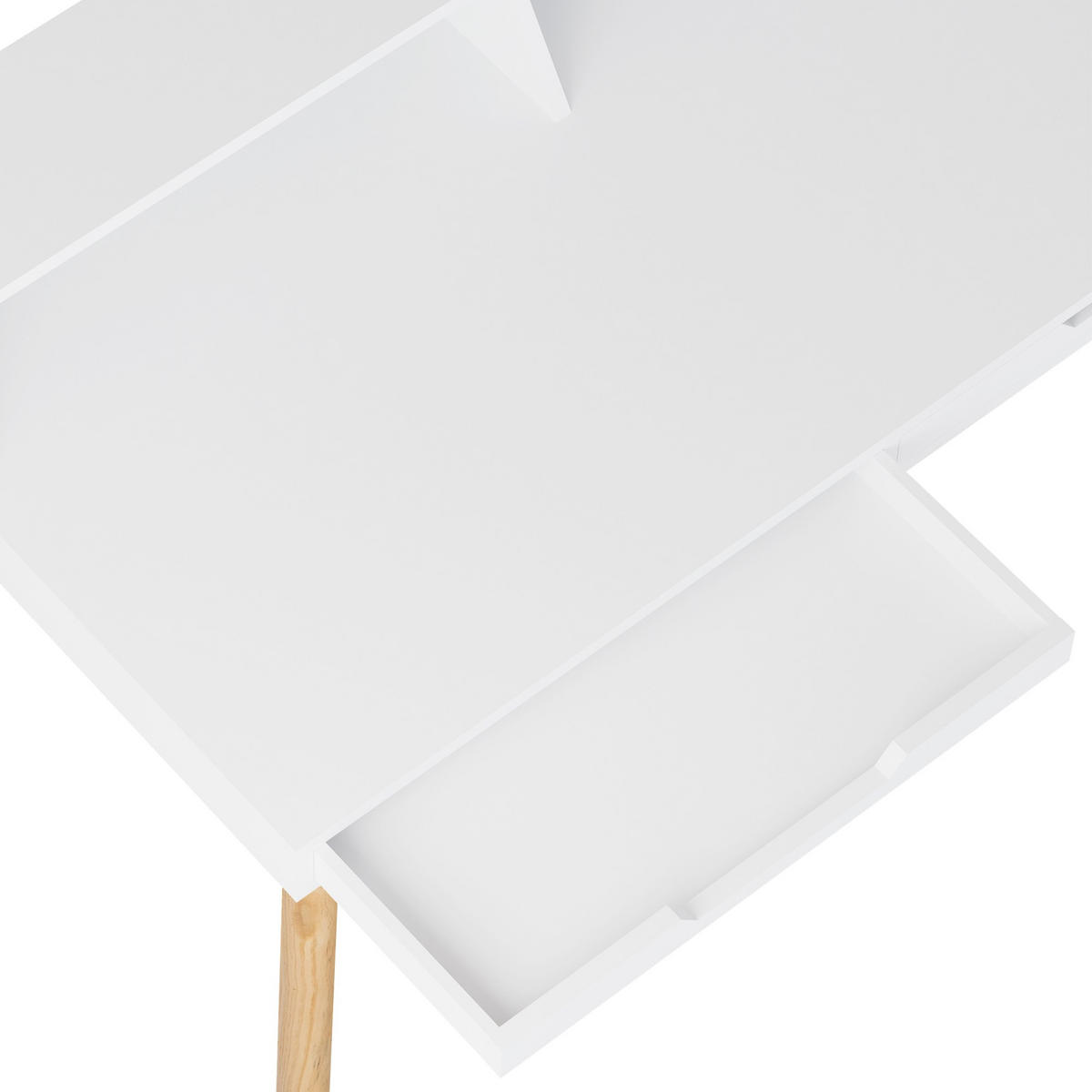 SCHREIBTISCH 110/60/85 cm Holz Weiß - Eukalyptusholzfarben/Weiß, Holz (60/110/85cm) - CLP