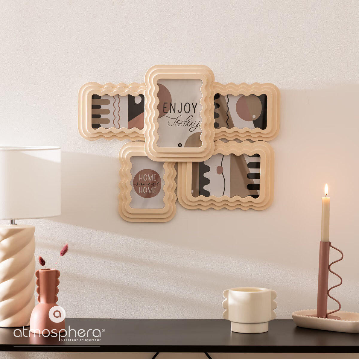 KERZENHALTER Metall Bliss 20 cm - Rosa, Metall (9.5/20/9.5cm) - Atmosphera Createur d´interieur