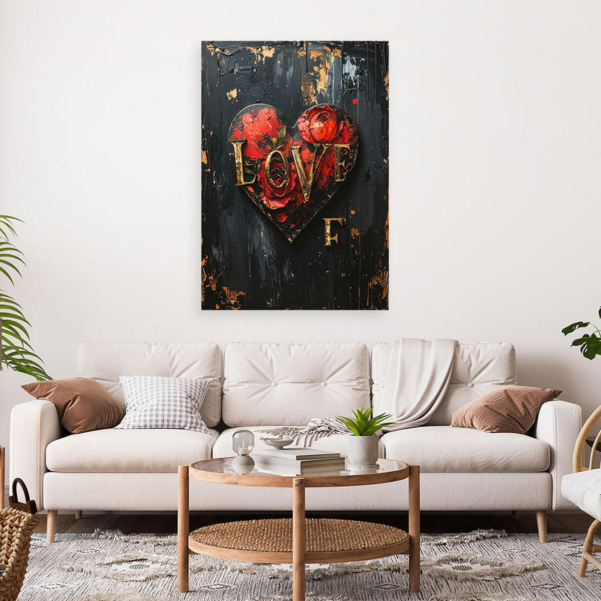 LEINWANDBILD Liebe 70x100cm - Rot, Textil (70/100cm) - Feeby