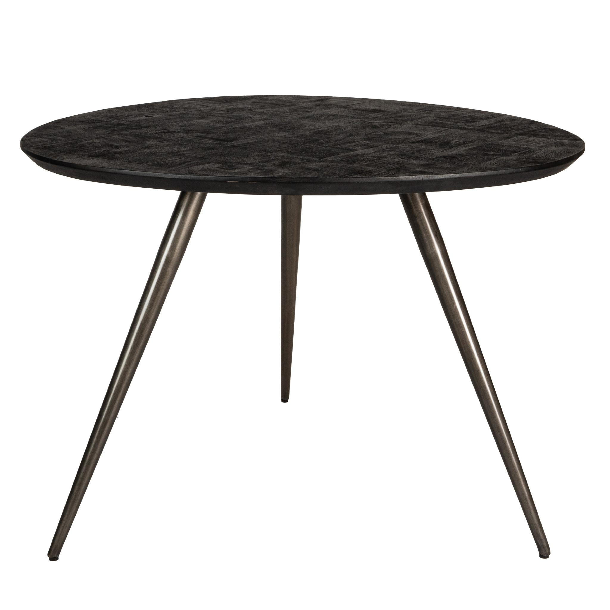 ESSTISCH Fieron Schwarz 111/108/77cm - Schwarz, Holz (111/108/77cm) - PTMD Collection